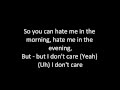 SonaOne feat Karmal - I Don't Care (Lyrics)