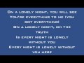 A Rocket To The Moon - On A Lonely Night Lyrics
