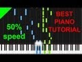 Beethoven - Fur Elise 50% speed piano tutorial synthesia